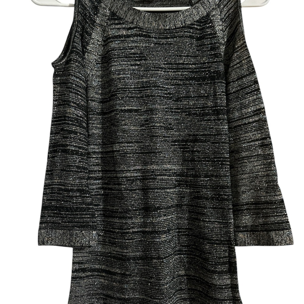 Armani Exchange Cold Shoulder Top in Black and Gray